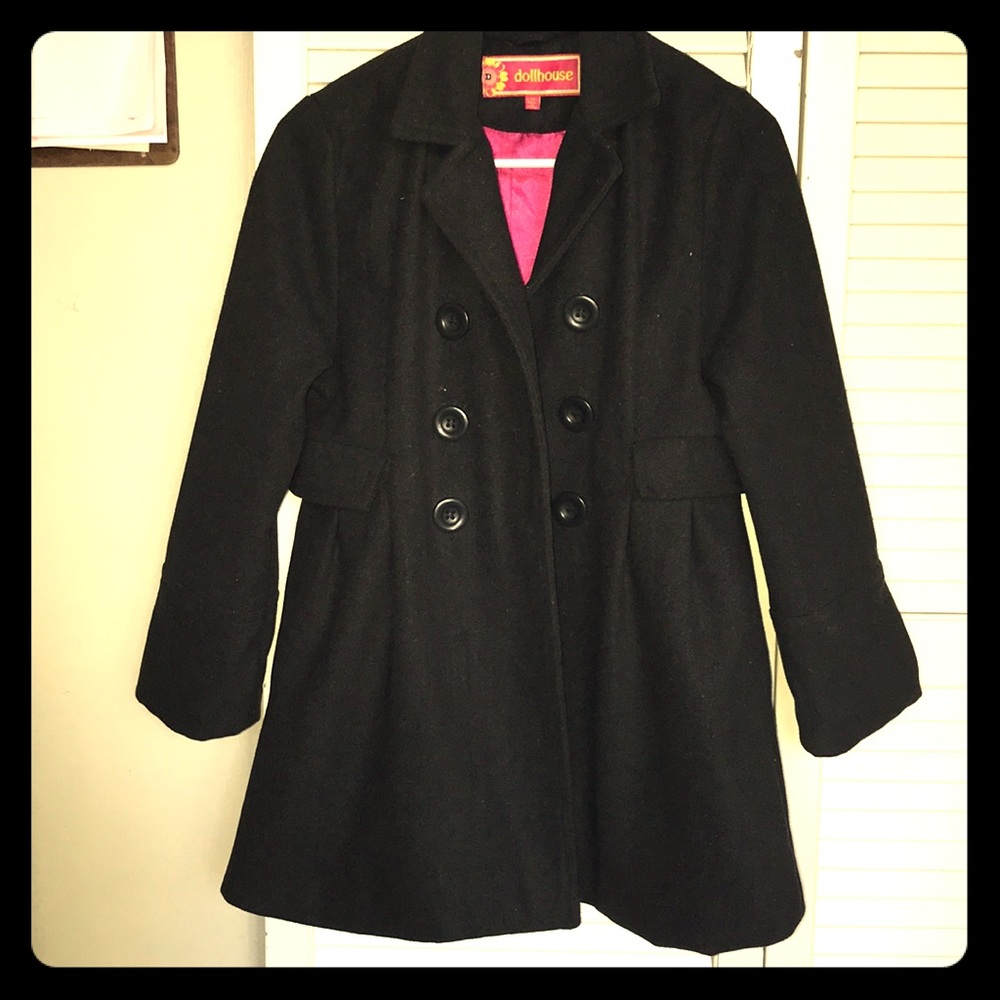 Wool black peacoat